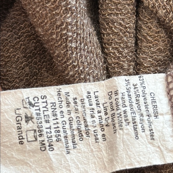 Cherish Large Brown Tan Crew Neck Sweater - Picture 7 of 7